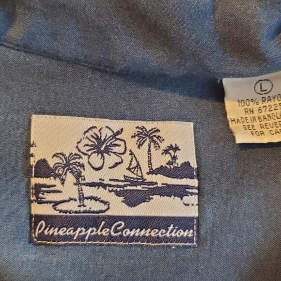 Pineapple Connection Hawaiian Shirt Palm Tree Sunset Rayon L - Picture 4 of 5